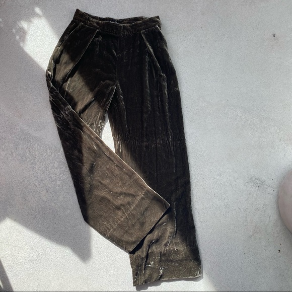 Massimo Dutti Velour Palazzo Pants - Picture 1 of 5